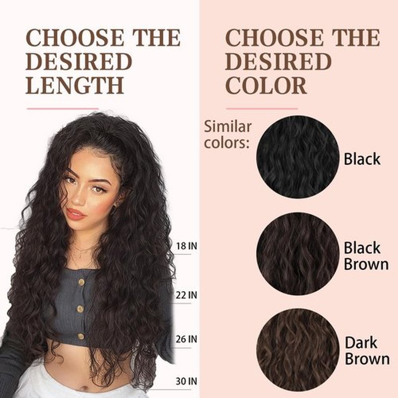 ORSUNCER Claw Long Wavy Ponytail Extension Black Brown 30" Curly Pony Tail Clip in Hair Extensions for Women fluffy Natural Looking Synthetic Hairpiece for Daily Use