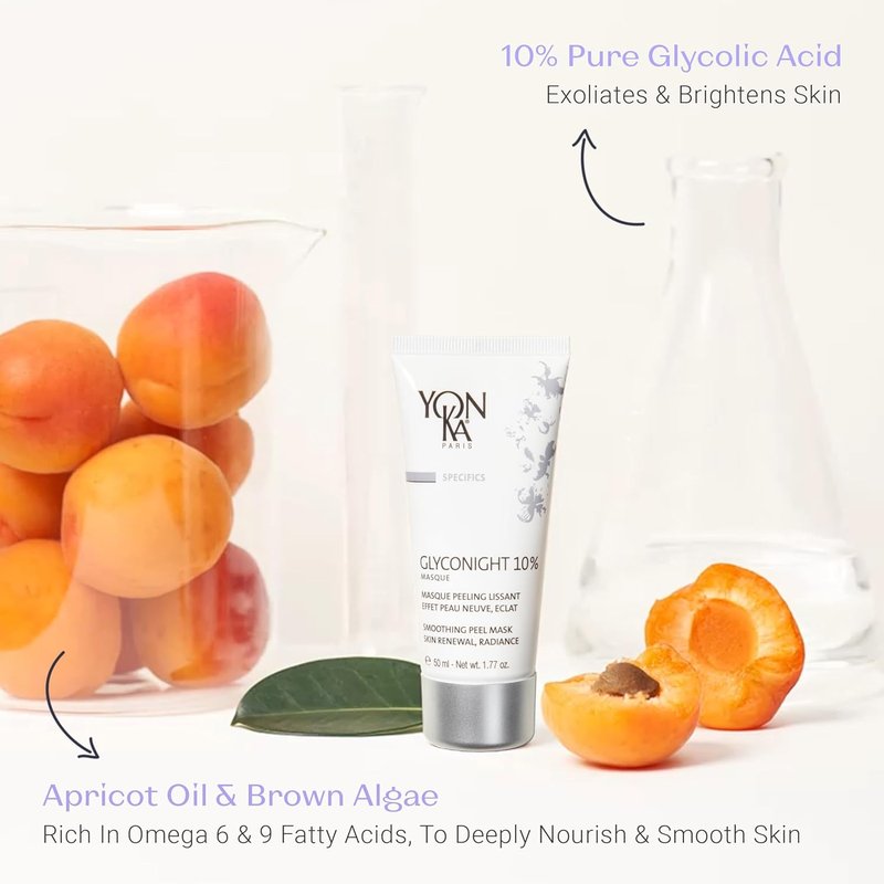 Yon-Ka Glyconight Peel Masque - 10% Glycolic Acid Anti-Aging Face Mask for Skin Renewal & Pore Reduction