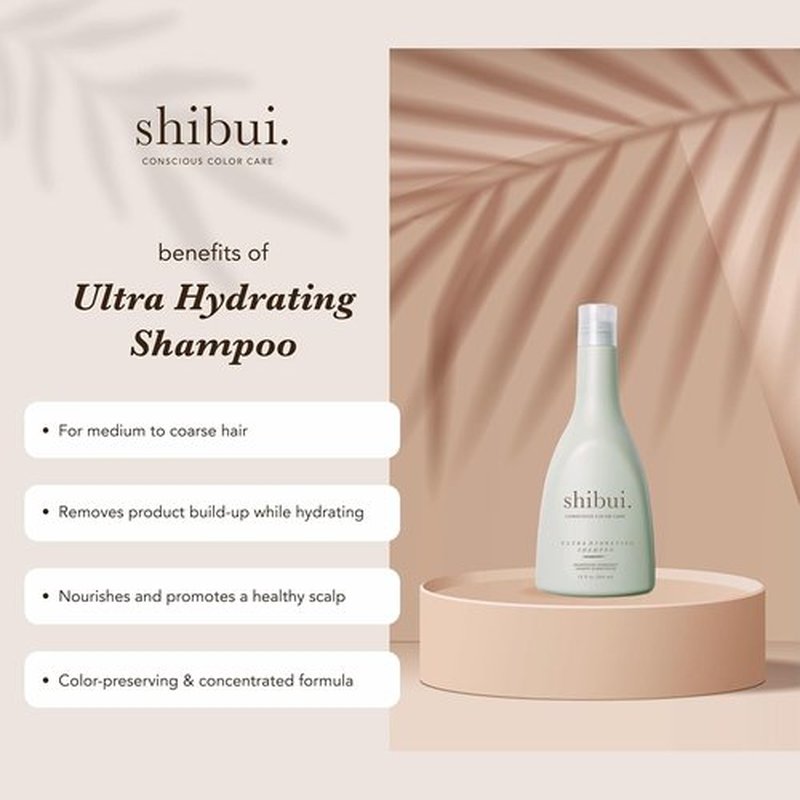 SHIBUI Ultra Hydrating Shampoo - Silicone-Free with Camellia & Lemongrass Oils for Healthy Hair | 12 Fl Oz