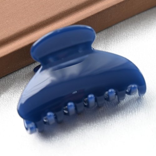Prettyou Handmade Celluloid Acetate French Design Barrettes Tortoise Shell Claws Hair Claw Luxury Fashion Accessories Hair Clip for Women (dark blue)