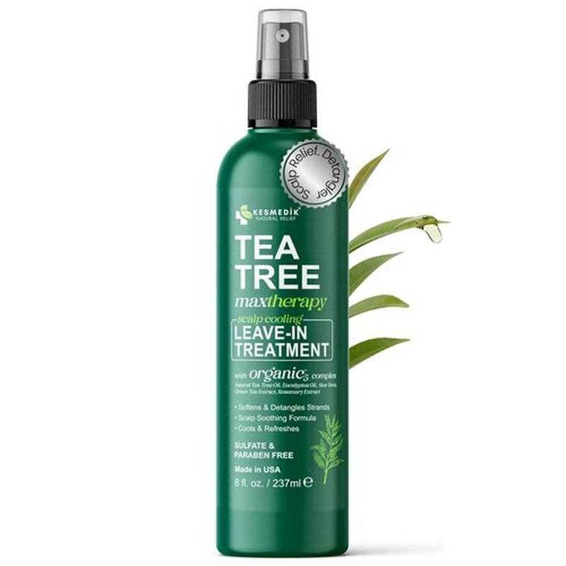 KESMEDIK Leave-In Conditioner Spray - Tea Tree & Rosemary for Frizz Control | Anti-Dandruff Treatment