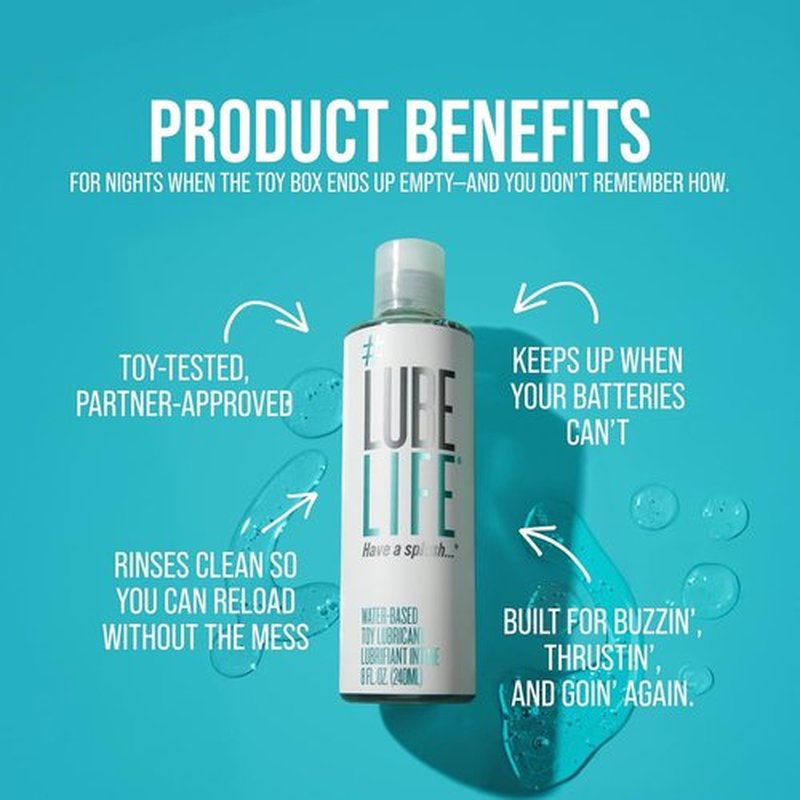 LubeLife Water-Based Lubricant - Toy-Safe Personal Lube for Couples | Travel Size, Non-Staining, 8 Fl Oz