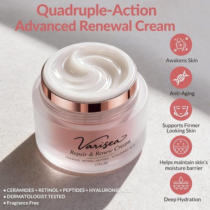 Regine Switzerland Anti-Aging Face Moisturizer - Retinol, Ceramides & Peptides for Soft, Hydrated Skin | Fragrance-Free, 1.7 oz