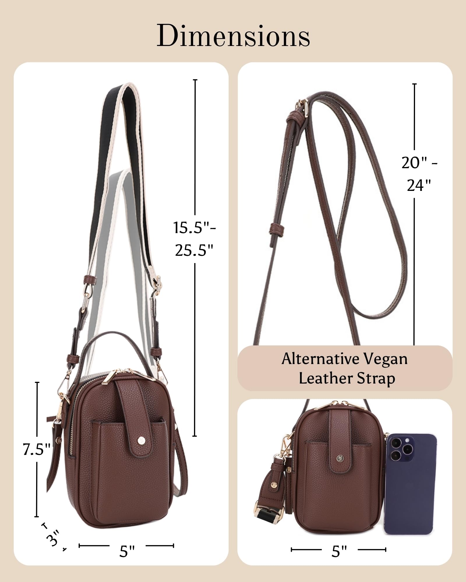 Mali+Lili Gail Vegan Leather Multi Compartment Crossbody Bag - Chocolate