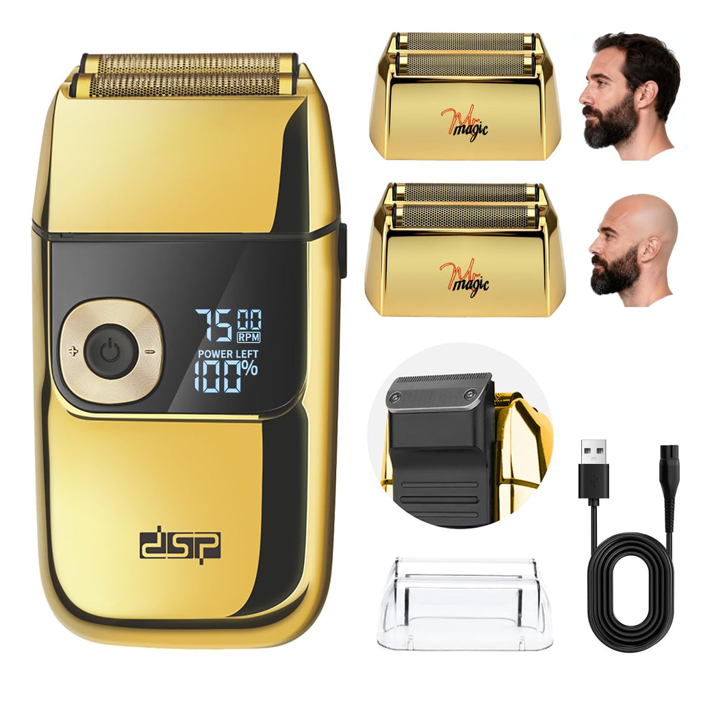 DSP 2-in-1 Bald Shaver for Men, Cordless Rechargeable Trimmer