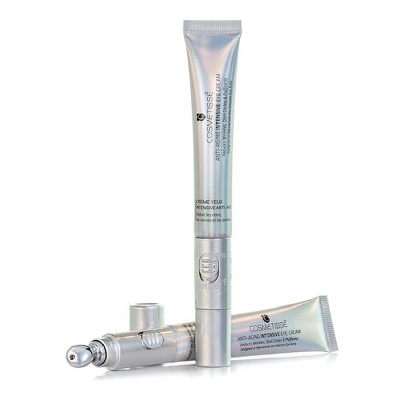Cosmetisse Intensive Eye Cream - Vibrating Metal Applicator, Reduces Dark Circles & Puffiness | 0.68oz/20ml