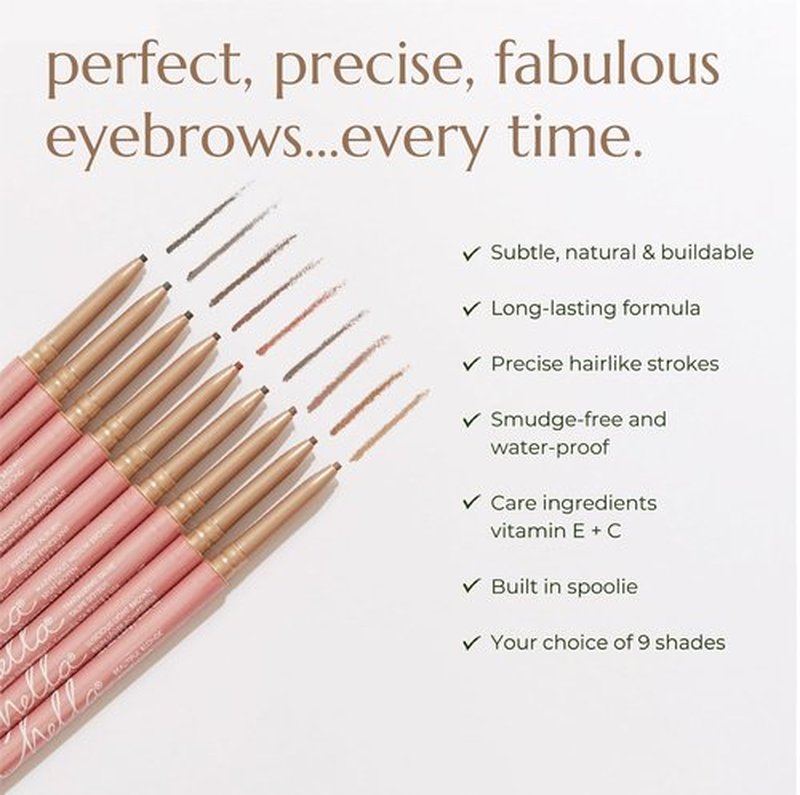 Chella Eyebrow Pencil - Long-Wear Brow Definer for Shaping & Filling - Precise Blonde Tip for Women