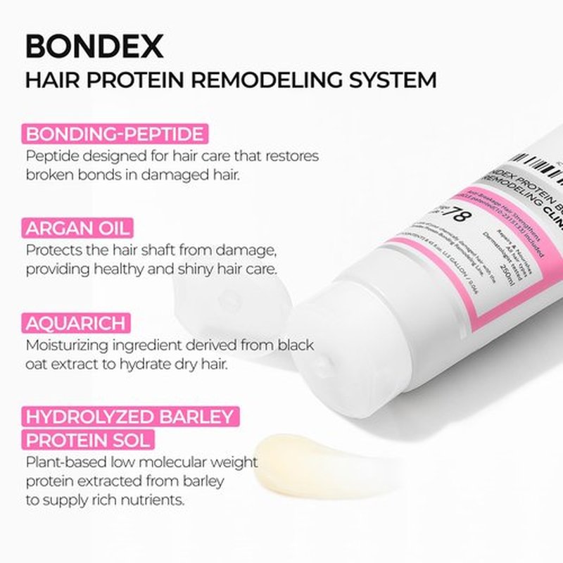 Dr.Melaxin Bondex Remodeling Salon Bonding Treatment | Deep Repair for Bleached & Damaged Hair with Bonding Peptides + Argan Oil