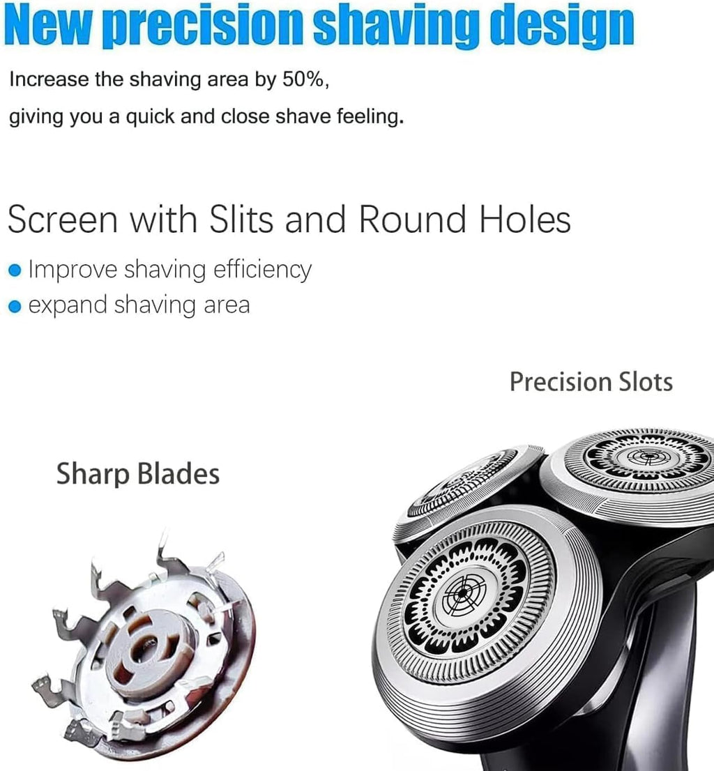 SH60 Replacement Shaver Heads Compatible with Philips Norelco Series 6000, Replacement Blades Compatible with Philips Electric Shaving Series 6000