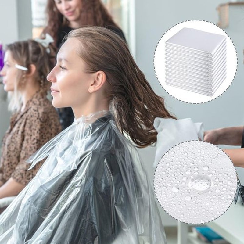 100 Pcs Disposable Capes Hair Salon 51 x 36 Inch Hair Cutting Cape Plastic Barber Cape for Hairs Stylist Disposable Barbershop Capes Waterproof Shampoo Apron for Barbers,Beauty Salon,Hairs Dye,Perming