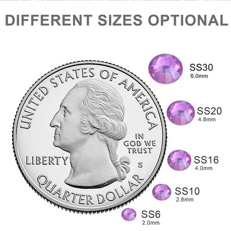 Blinginbox Rhinestones for Crafting,Flatback Rhinestones Glass Gems Stones Round Gemstones Non-Hotfix Crystal for Crafts Nail Decoration,Lavender Crystal(2.7-2.9mm) SS10/1440pcs