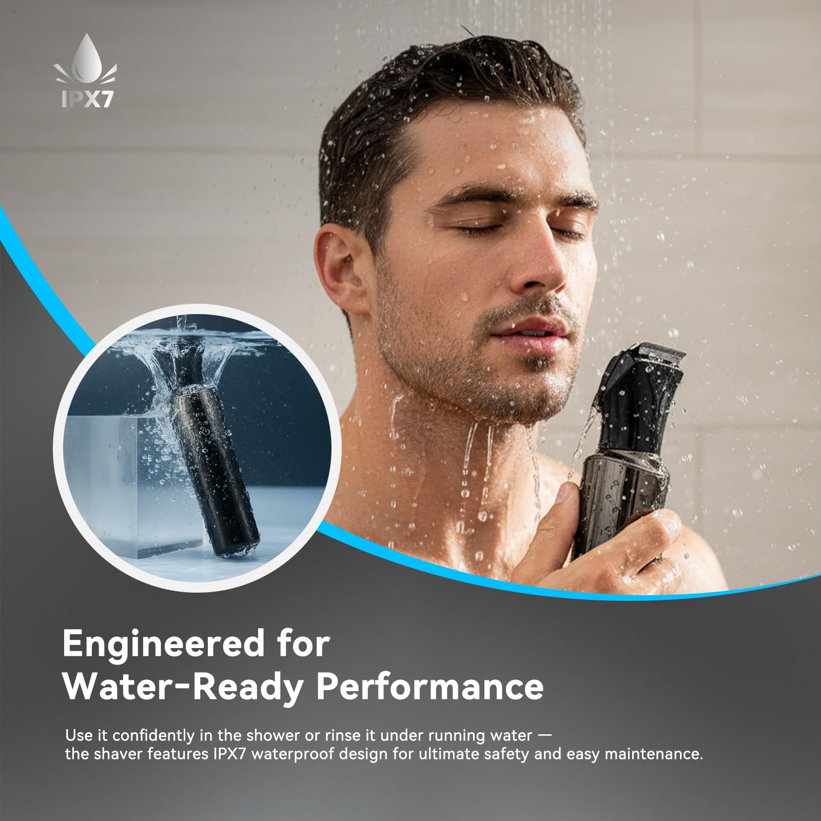 WUXO Electric Groin Hair Trimmer, LED Display Back Shaver for Men