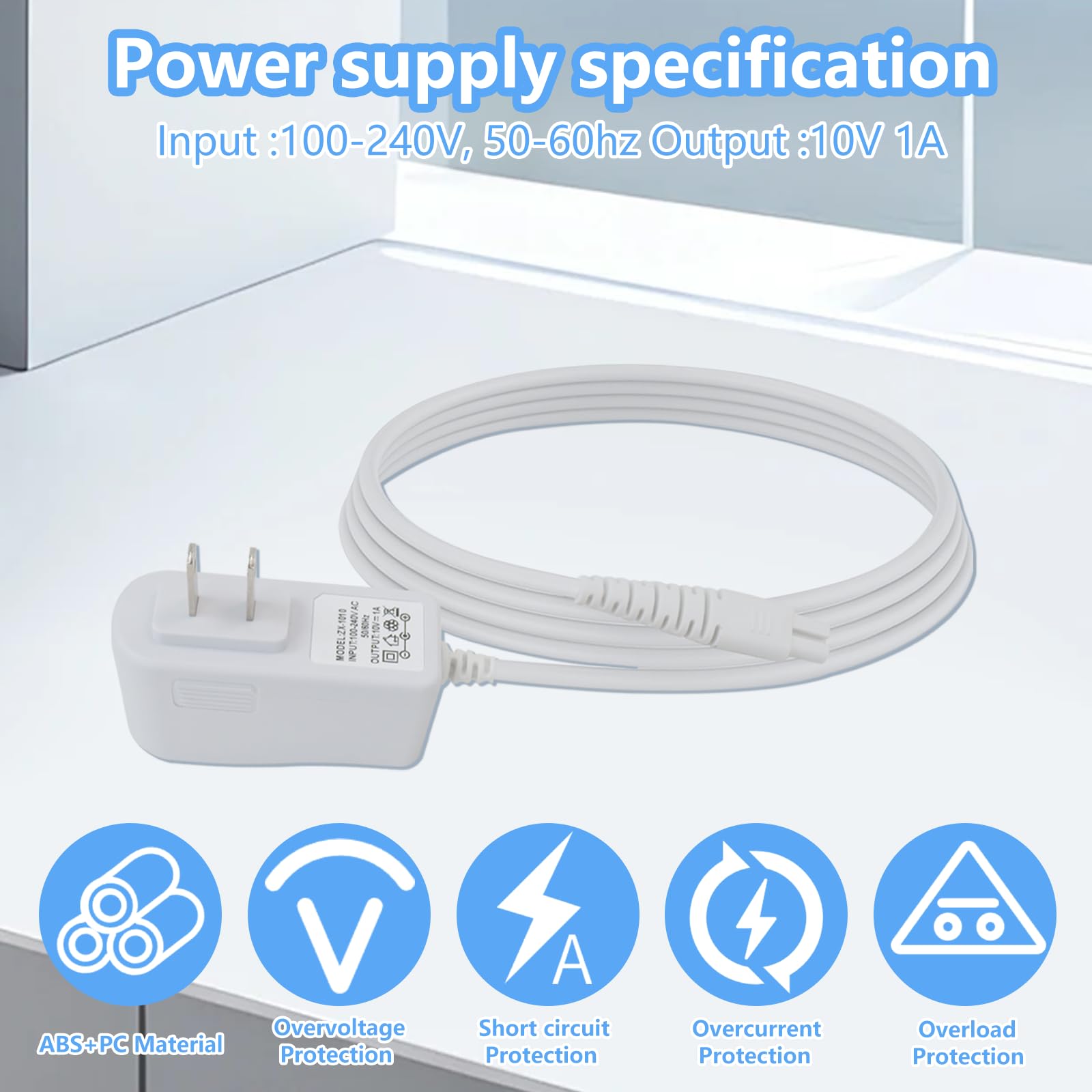 RGNEIN Power Cord for Magic Wand Plus HV-265 HV265 Repl. AC Adapter Charger for Magic Wand Rechargeable HV-270 HV270