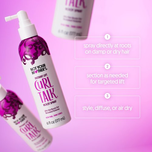 Not Your Mother's Curl Talk Instant Lift Root Hair Spray and Strengthening Volume Foam (2-Pack) - Powered by Biotin, Peptides, and Rice Protein - For Curly Hair Types