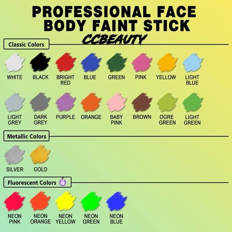 CCbeauty Witch Green Face Paint Stick, Face Painting Kit, Dark Green Cream SFX Makeup Foundation, Professional Body Paint for St. Patrick's Day, Halloween Costume Party, Grinch Hulk Monster Makeup