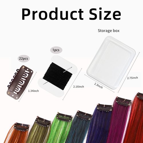 Guokoo 48 Pcs 32mm Wig Clips 6-Teeth U-Shape for Hair Extensions, with DIY Needle and Thread Kit - Snap Hair Clips for Extensions (Dark Brown)
