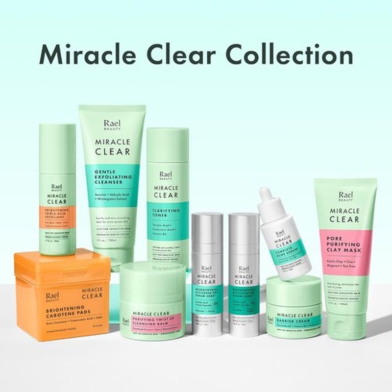 Rael Miracle Clear Spot Gel - Soothing Acne Treatment with Succinic Acid & Tea Tree | Lightweight Korean Skin Care (0.14 oz)