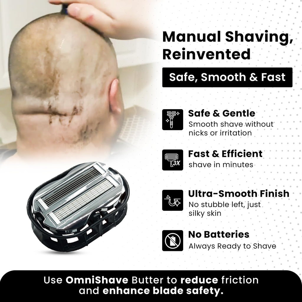 Premium Omnishaver Bi-Directional Shavers for Men & Women | 3x Faster, Smooth, and Safe Shave | Self-Cleaning, Self-Stropping Razor Blades for Shaving Head, Legs, Arms, Body (Green)
