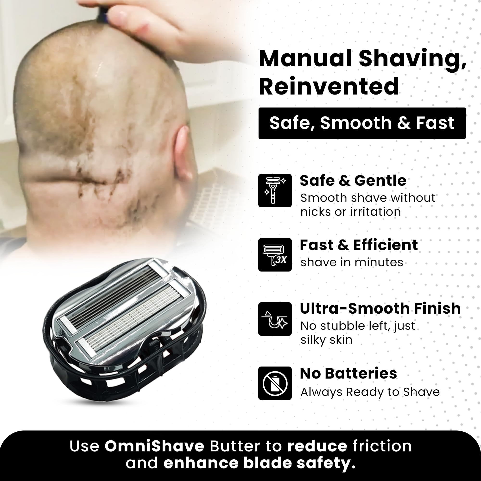 Premium Omnishaver Bi-Directional Shavers for Men & Women | 3x Faster, Smooth, and Safe Shave | Self-Cleaning, Self-Stropping Razor Blades for Shaving Head, Legs, Arms, Body (Green)