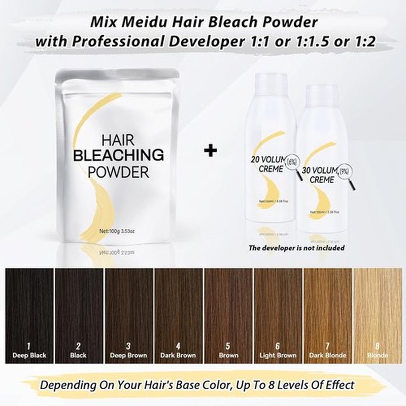 Regine Switzerland Hair Bleach Powder - Professional Lightening Formula for DIY Blonde Highlights | 100g/3.53oz