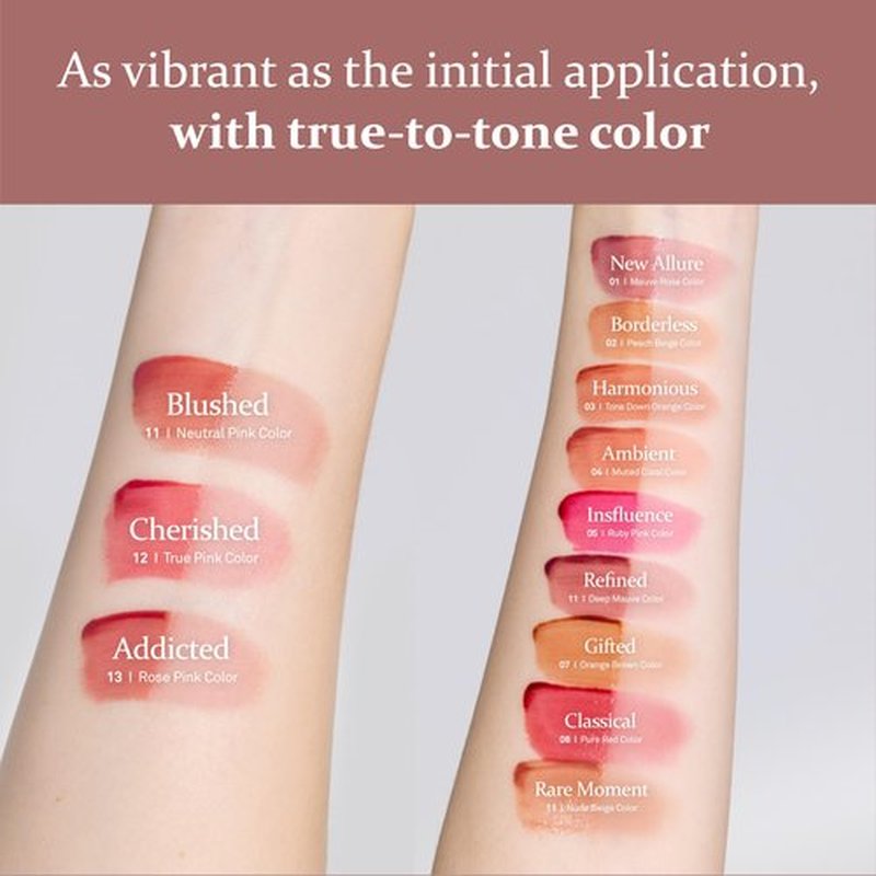 HINCE Mood Enhancer Water Liquid Glow - Non-Sticky & Waterproof Lip Stain for Women - Long Wearing Lip Gloss for Natural and Glass Glow - Moisturizing Liquid Makeup, 0.16 fl.oz. (HARMONIOUS)