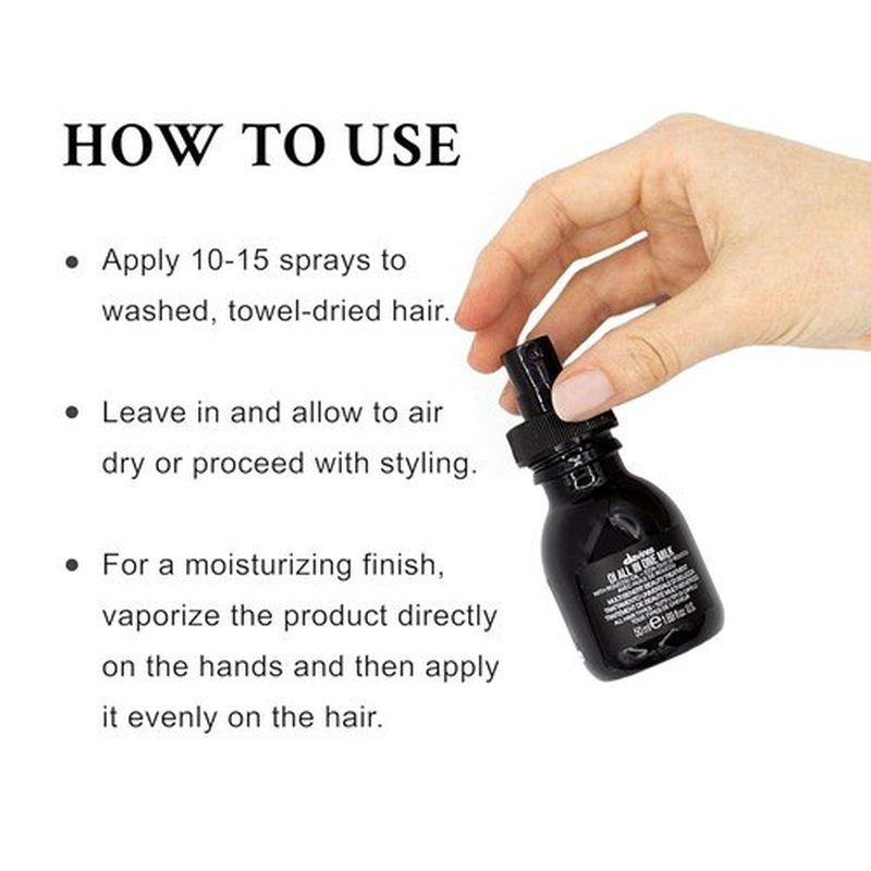 Davines OI All In One Milk - Leave-In Conditioner Spray | Powerful Detangler & Hydrating Treatment | Smooth Frizzy Hair