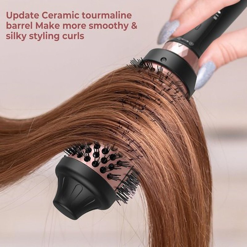 Thermal Brush,3 in 1 Thermal Brush, 3 Temp Up to 410°C Curling Curling Iron, 1.25/1.5/1.75" Detachable Thermal Round, Ceramic Tourmaline Heater, 110-220V Travel Heated Round Hair Styling Tools