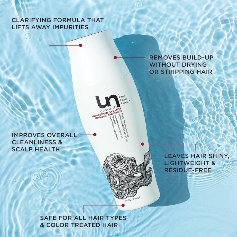 Unwash Anti Residue Hair Cleanse - Gentle pH Balanced Daily Conditioner Wash | 10 Fl Oz, White