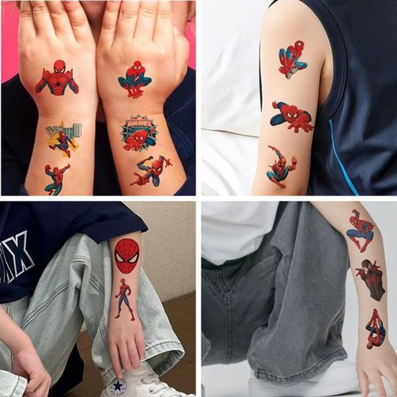 JCQAYB 100pcs Spider- Man Temporary Tattoos for kids,Birthday Party Supplies Favors Decorations Cute Fake Tattoos Stickers Spider - Man Party Decorations