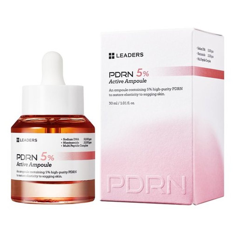LEADERS PDRN 5% Active Ampoule – Anti-Aging Ampoule to Help Restore Elasticity to Sagging Skin, Improve Skin Firmness, and Supports Skin Renewal - Lightweight, Hydrating, Fast Absorbing Formula - 30ml