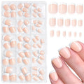 AddFavor 150pcs French Tip Press on Nails Short Square Fake Nails with 15 Sizes, Adhesive Tabs, French Tip Nails Press ons A1crylic Short Acrylic Nail for Women DIY Home Manicure
