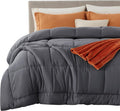 Bedsure Comforter Duvet Insert - All-Season Quilted Cal King Bedding, GentleSoft Down Alternative, Grey 96 x 102 Inches