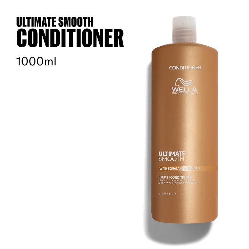 Wella Professionals ULTIMATE SMOOTH Conditioner - Nourishing Treatment for Dry, Frizzy Hair | Adds Silky Shine & Color Safe