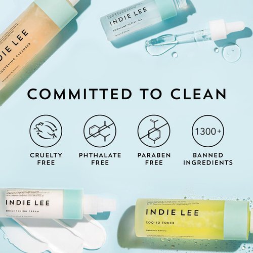 Indie Lee Brightening Facial Gel Cleanser - Gentle Hydrating Makeup Remover & Exfoliating Face Wash | 30 ml