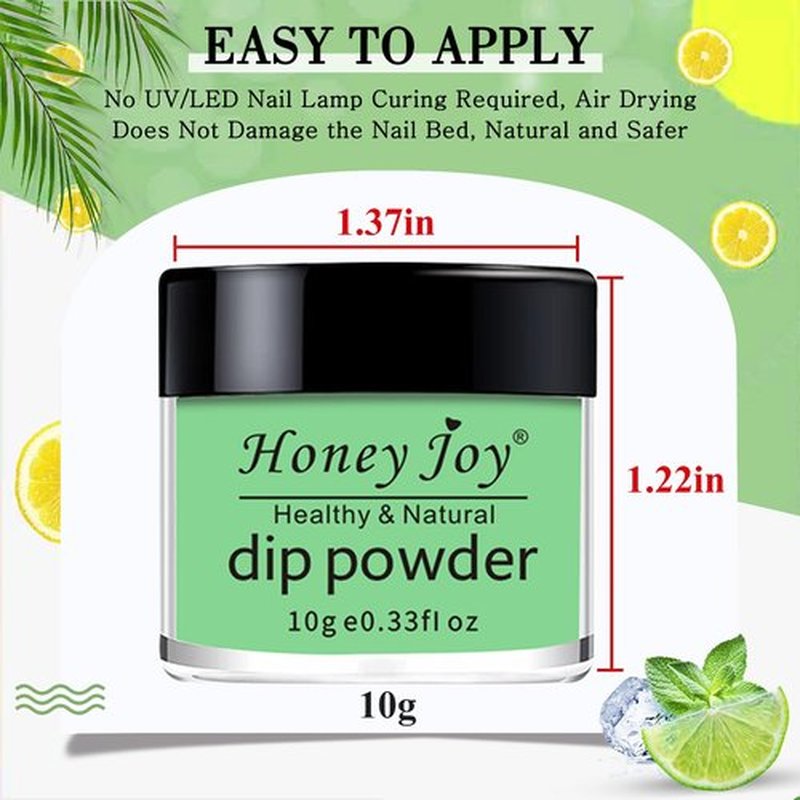 Honey Joy 8pcs/set Fine Dipping Powder Dip Kit Powder Nail Color System,Summer Light Pink Violet Yellow Purple Green Blue,Like Gel Polish Effect, Even & Smooth Finish (Dip-8pcs-05)