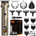 NuvaConx Trimmer Kit Professional Hair Clipper Zero Gapped T-Blade Electric Shaver Razor Nose Body Trimmer for Men Cordless Grooming Kit 4 in 1