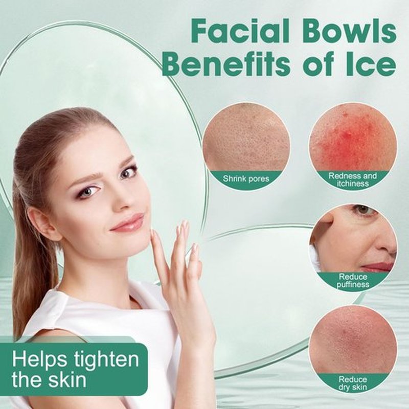 Face Bowl for Ice With Built-in Ice Tray Collapsible Silicone Facial Face Ice Bath Bowl Small Reusable Cold Plunge Basin is Portable,Perfect for Home Use,Camping,Travel Cold Bath Spa Tool & Green