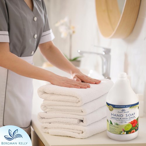 BERGMAN KELLY Hotel Liquid Hand Soap Refill (Tropical Waterfall Scent), Refreshing Hand & Body Soap, 1 Gallon (128 fl oz)