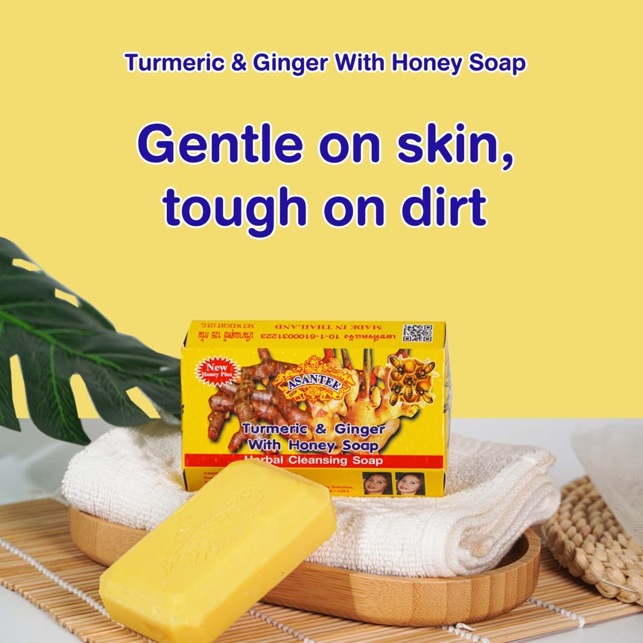 ASANTEE Turmeric & Ginger With Honey Cleansing Soap (Pack of 1)