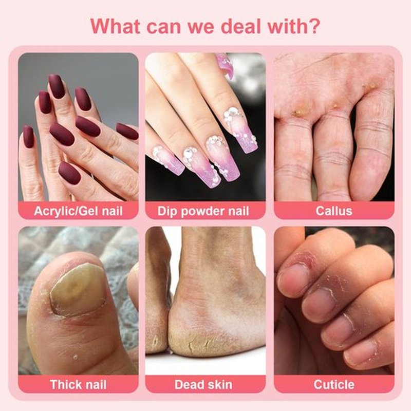 Electric Nail Drill Machine 45000RPM Rechargeable Portable DIY Nail File Electric Nail Drill Kit with Smart LCD Screen for Gel Nail Manicure and Pedicure Reflective Body etc(WHITE)