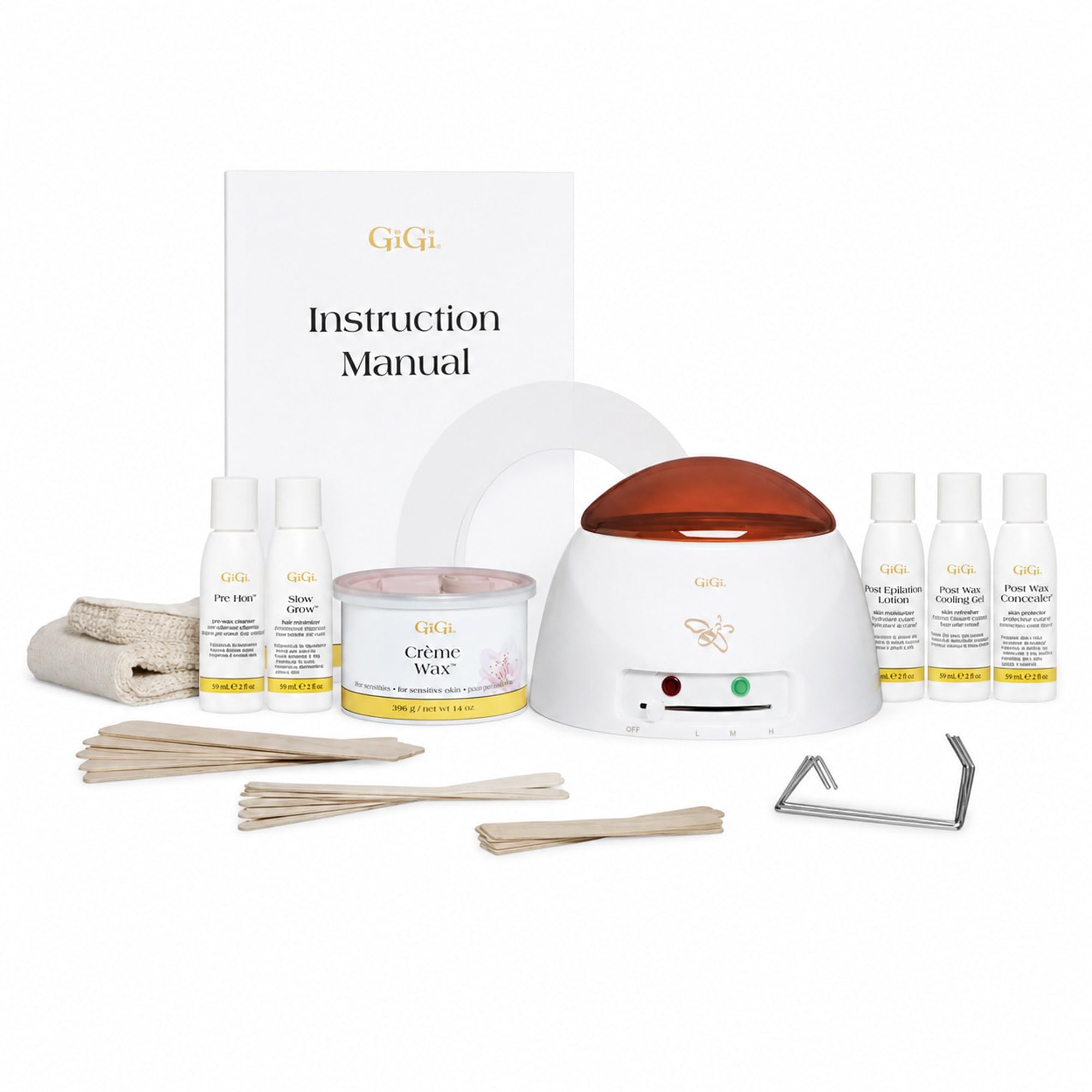 GiGi Creme Wax Hair Removal Waxing Kit, Wax Warmer for Face, Body & Eyebrow