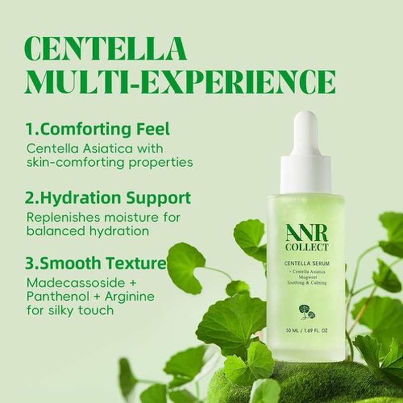 Centella Asiatica Serum Ampoule 1.7 fl. oz(50ml), Soothing & Calming Skincare for Sensitive, Redness, Dry & Acne-Prone Skin, Serum with Mugwort & Cica