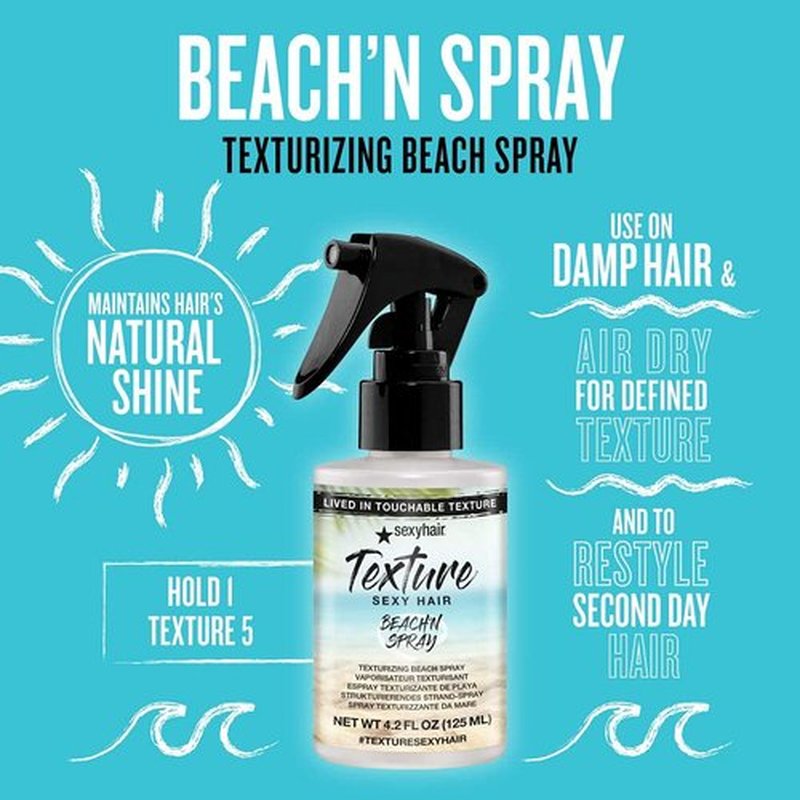 SexyHair Texture Beach'n Spray - Texturizing Beach Spray for Natural Shine | 4.2 Oz | Humidity Resistant for All Hair Types