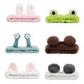 AIBFRID 6PCS Animal Ear Spa Headbands Face Wash Headband Cute Make Up Hairband Fuzzy Cat Head Band Soft Skincare Hair Accessories for Women Girls