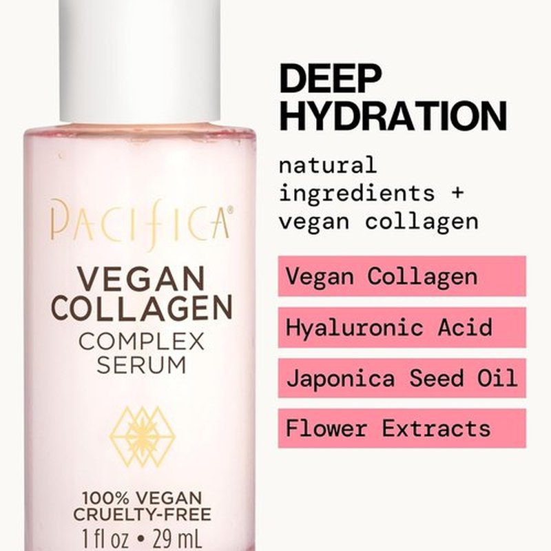 Pacifica Vegan Collagen Complex Face Serum - Anti-Aging Hydration with Hyaluronic Acid | Plumping & Firming for Fine Lines