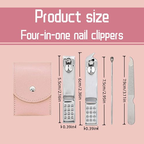 RISESAILS 20-Piece Complete Nail Care Kit, Professional Manicure Set with Stainless Steel Tools for Home Use, Travel & Gifts | Portable Nail Clipper Kit in Pink Case (Pink)
