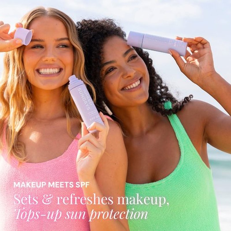 Naked Sundays SPF 50 Hydrating Glow Face Mist - Lightweight Sunscreen & Makeup Setting Spray with Hyaluronic Acid | 75ml