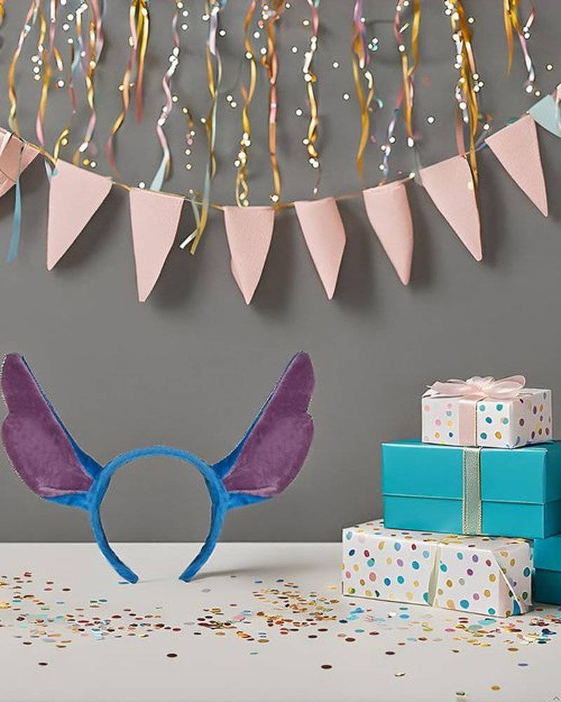 MKPEMEBR Blue Ears Headband, Birthday Party Costume and Hair Accessories for Adult