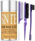 Slick Back Hair Brush (Purple), Hair Wax Stick Set, Taming Flyaways for Sleek Ponytail & Bun Styling, Hair Accessories for Teen Girls, Kids, and Women
