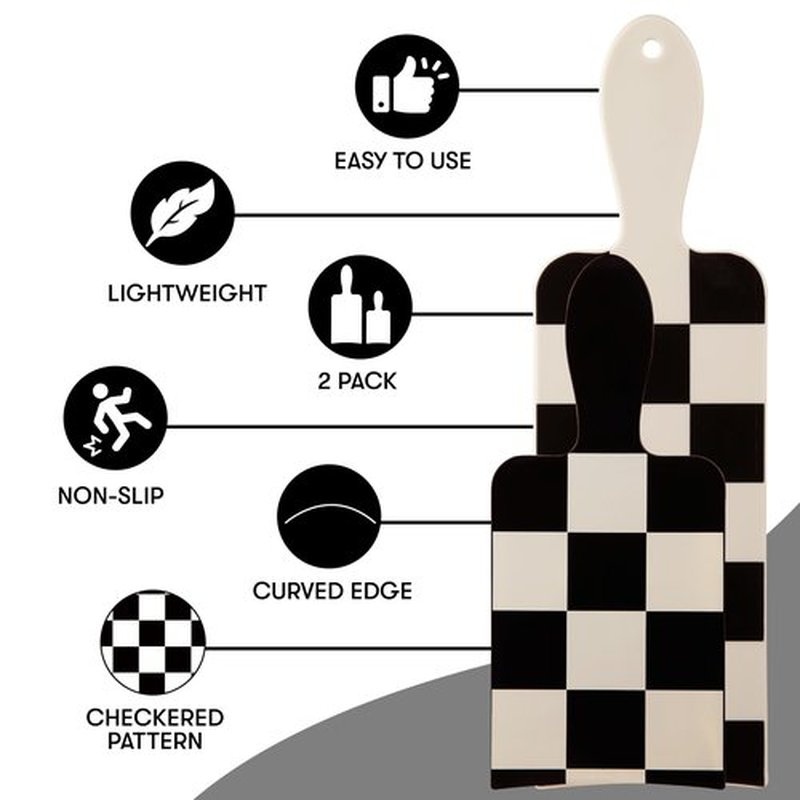 FRAMAR Checkered Balayage Board and Paddle Set - Long and Short Foil For Highlights, Highlighting Board, Hair Salon Supplies, For Enhanced Precision - 2 Pack - Cream and Black